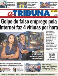 Capa do jornal A Tribuna 19/06/2019