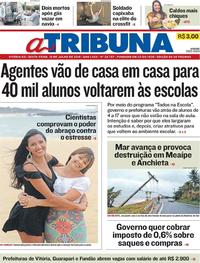 Capa do jornal A Tribuna 19/07/2019