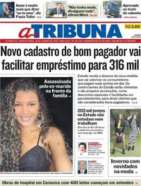 Capa do jornal A Tribuna 20/06/2019