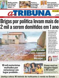Capa do jornal A Tribuna 20/07/2019