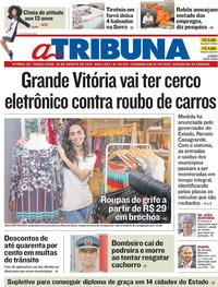 Capa do jornal A Tribuna 20/08/2019