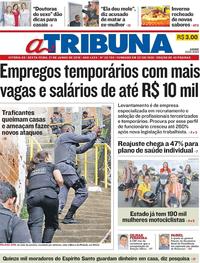 Capa do jornal A Tribuna 21/06/2019