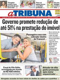 Capa do jornal A Tribuna 21/08/2019