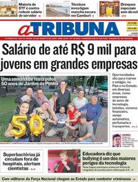 Capa do jornal A Tribuna 23/08/2019