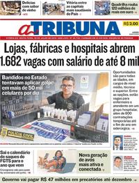 Capa do jornal A Tribuna 26/07/2019