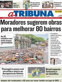 Capa do jornal A Tribuna 28/06/2019
