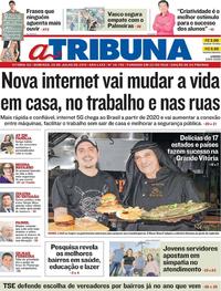 Capa do jornal A Tribuna 28/07/2019