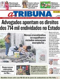 Capa do jornal A Tribuna 30/07/2019