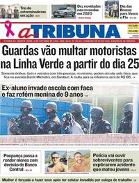 Capa do jornal A Tribuna 31/10/2019