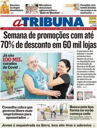 Capa do jornal A Tribuna 01/09/2020