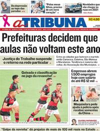 Capa do jornal A Tribuna 01/10/2020