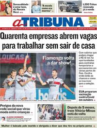 Capa do jornal A Tribuna 03/09/2020