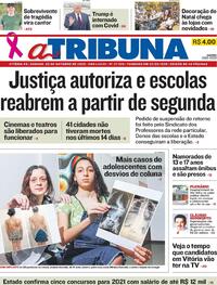 Capa do jornal A Tribuna 03/10/2020