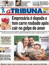 Capa do jornal A Tribuna 04/11/2020