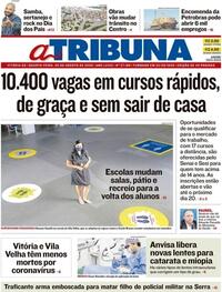 Capa do jornal A Tribuna 05/08/2020