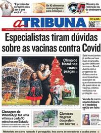 Capa do jornal A Tribuna 05/12/2020