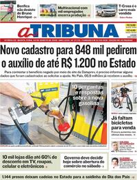 Capa do jornal A Tribuna 06/08/2020
