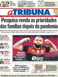 Capa do jornal A Tribuna 06/09/2020