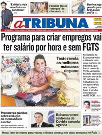 Capa do jornal A Tribuna 07/07/2020