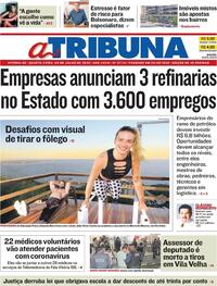 Capa do jornal A Tribuna 08/07/2020
