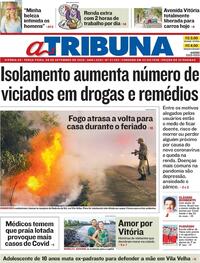 Capa do jornal A Tribuna 08/09/2020