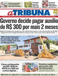Capa do jornal A Tribuna 09/06/2020
