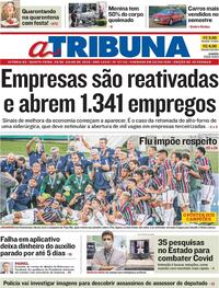 Capa do jornal A Tribuna 09/07/2020