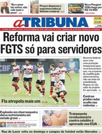 Capa do jornal A Tribuna 10/09/2020