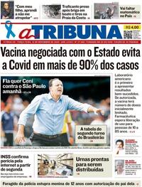 Capa do jornal A Tribuna 10/11/2020