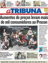 Capa do jornal A Tribuna 11/07/2020