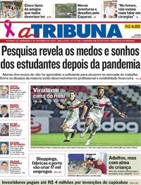 Capa do jornal A Tribuna 11/10/2020