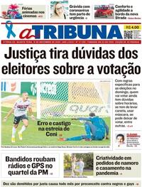 Capa do jornal A Tribuna 12/11/2020