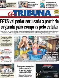 Capa do jornal A Tribuna 13/06/2020