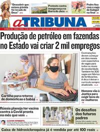 Capa do jornal A Tribuna 14/07/2020