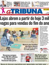 Capa do jornal A Tribuna 14/10/2020