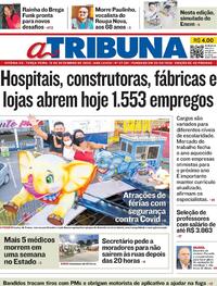 Capa do jornal A Tribuna 15/12/2020