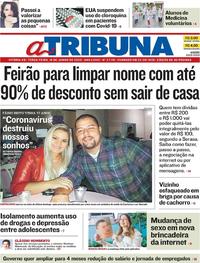 Capa do jornal A Tribuna 16/06/2020