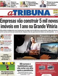 Capa do jornal A Tribuna 16/08/2020