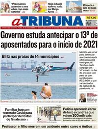 Capa do jornal A Tribuna 16/12/2020