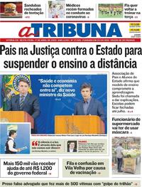 Capa do jornal A Tribuna 17/04/2020