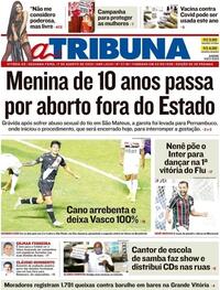 Capa do jornal A Tribuna 17/08/2020