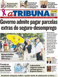 Capa do jornal A Tribuna 17/10/2020
