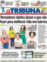 Capa do jornal A Tribuna 17/11/2020
