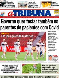 Capa do jornal A Tribuna 18/09/2020