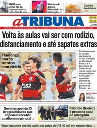 Capa do jornal A Tribuna 19/06/2020
