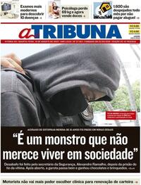 Capa do jornal A Tribuna 19/08/2020