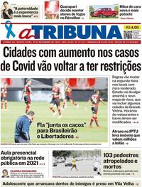 Capa do jornal A Tribuna 19/11/2020