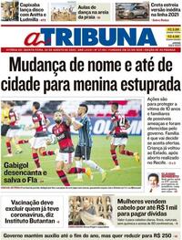 Capa do jornal A Tribuna 20/08/2020