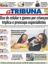 Capa do jornal A Tribuna 21/06/2020