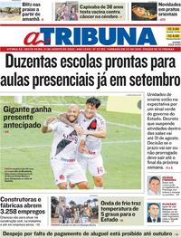 Capa do jornal A Tribuna 21/08/2020